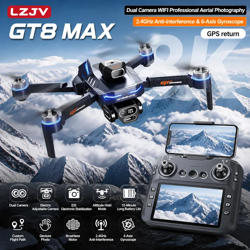 Drone Kit With Camera - GT8 Max Składany Dron 8K HD